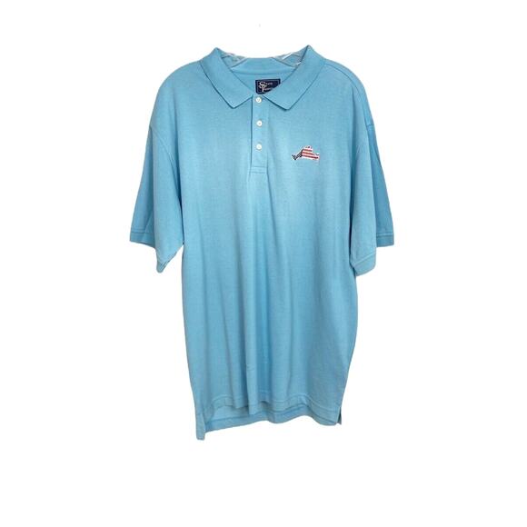 MARTHA'S VINEYARD STATE TRADITIONS USA Short Sleeve Polo Shirt BLUE MEDIUM NWT - Picture 6 of 6